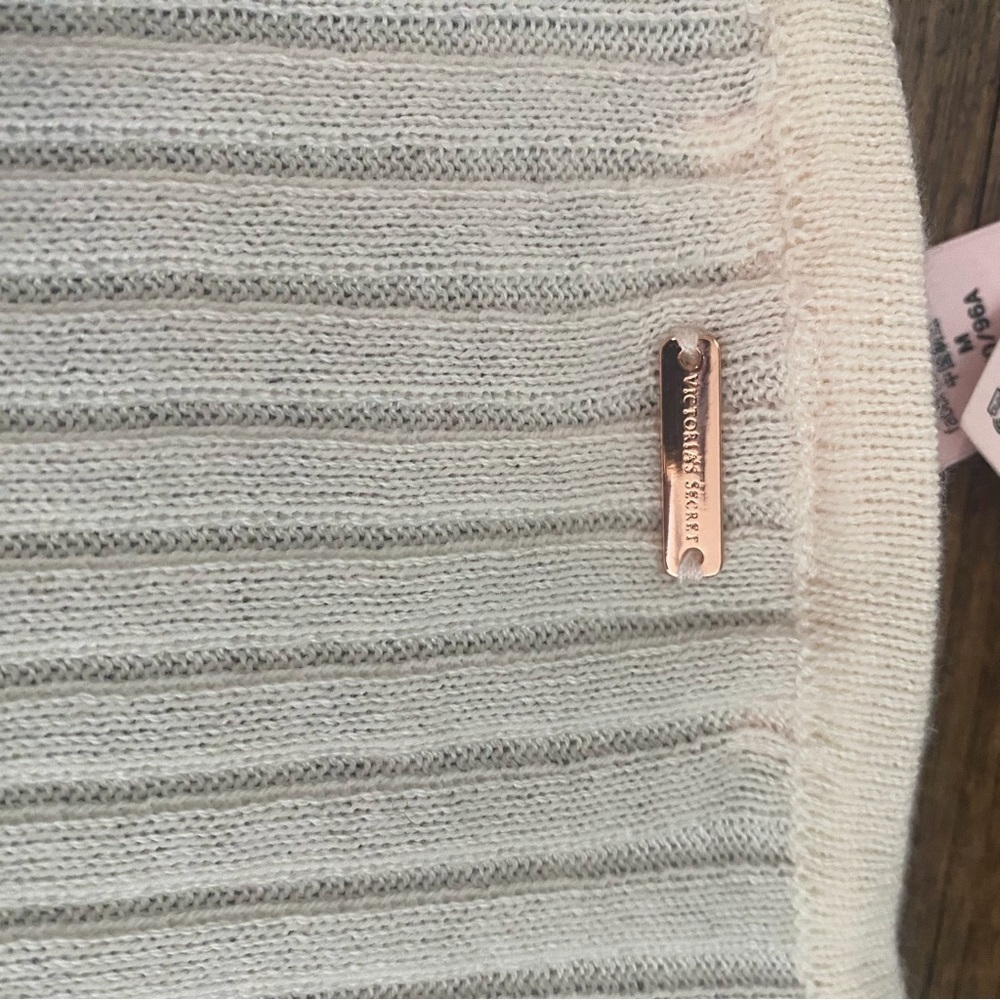 Ribbed Button-Front Midi Sweater Dress in Cream - Picture 8 of 9